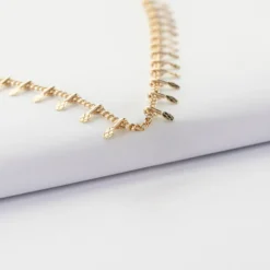 Sale HappyBulle Collier chaîne pampilles plaqué or