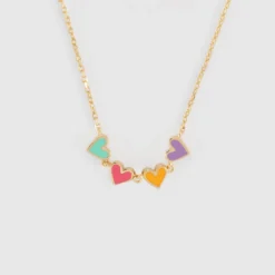 Online HappyBulle Collier enfant cœur email multicolore plaqué or Plaqué or 18k