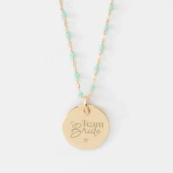 Online HappyBulle Collier EVJF perles Miyuki colorées personnalisé médaille gravée plaqué or 15 mm