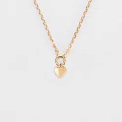 Clearance HappyBulle Collier mini coeur bombé plaqué or Plaqué or 18k