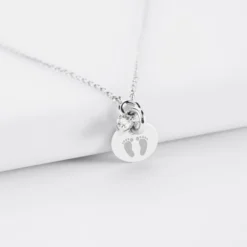 Sale HappyBulle Collier mini coeur scintillant personnalisé médaille gravée argent 10 mm Argent rhodié 925