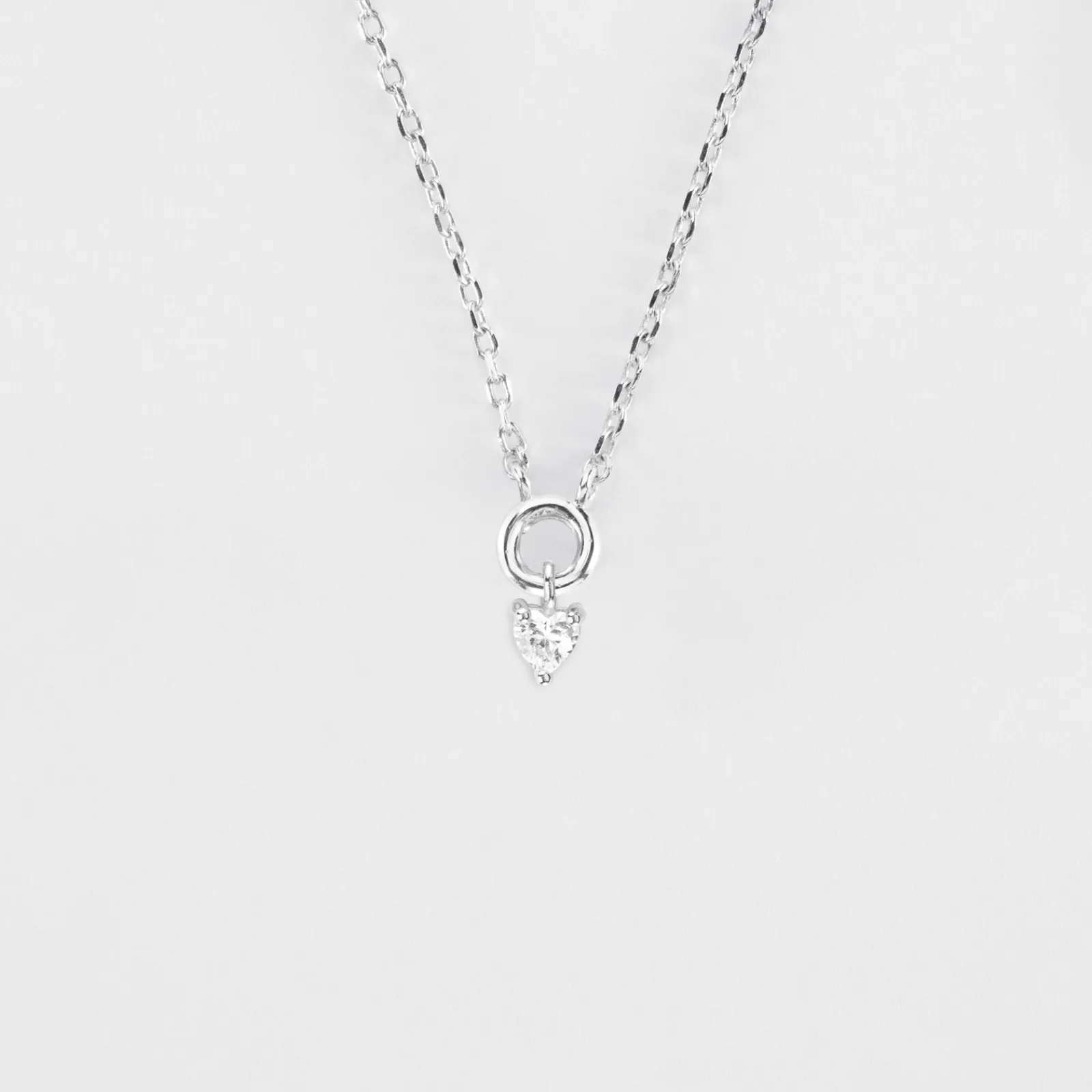 Hot HappyBulle Collier mini coeur scintillant argent Argent rhodié 925