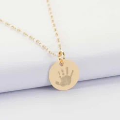 Sale HappyBulle Collier perles Miyuki colorées personnalisé médaille gravée plaqué or 15 mm