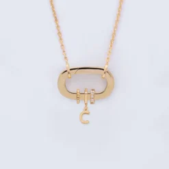 Sale HappyBulle Collier personnalisé collection Chapitre mousqueton 11x19 mm plaqué or - à composer