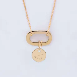 Sale HappyBulle Collier personnalisé collection Chapitre mousqueton 11x19 mm plaqué or - à composer