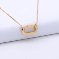 Sale HappyBulle Collier personnalisé collection Chapitre mousqueton 11x19 mm plaqué or - à composer