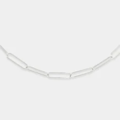 HappyBulle Collier personnalisé grandes mailles médaille gravée argent 10 mm Argent rhodié 925
