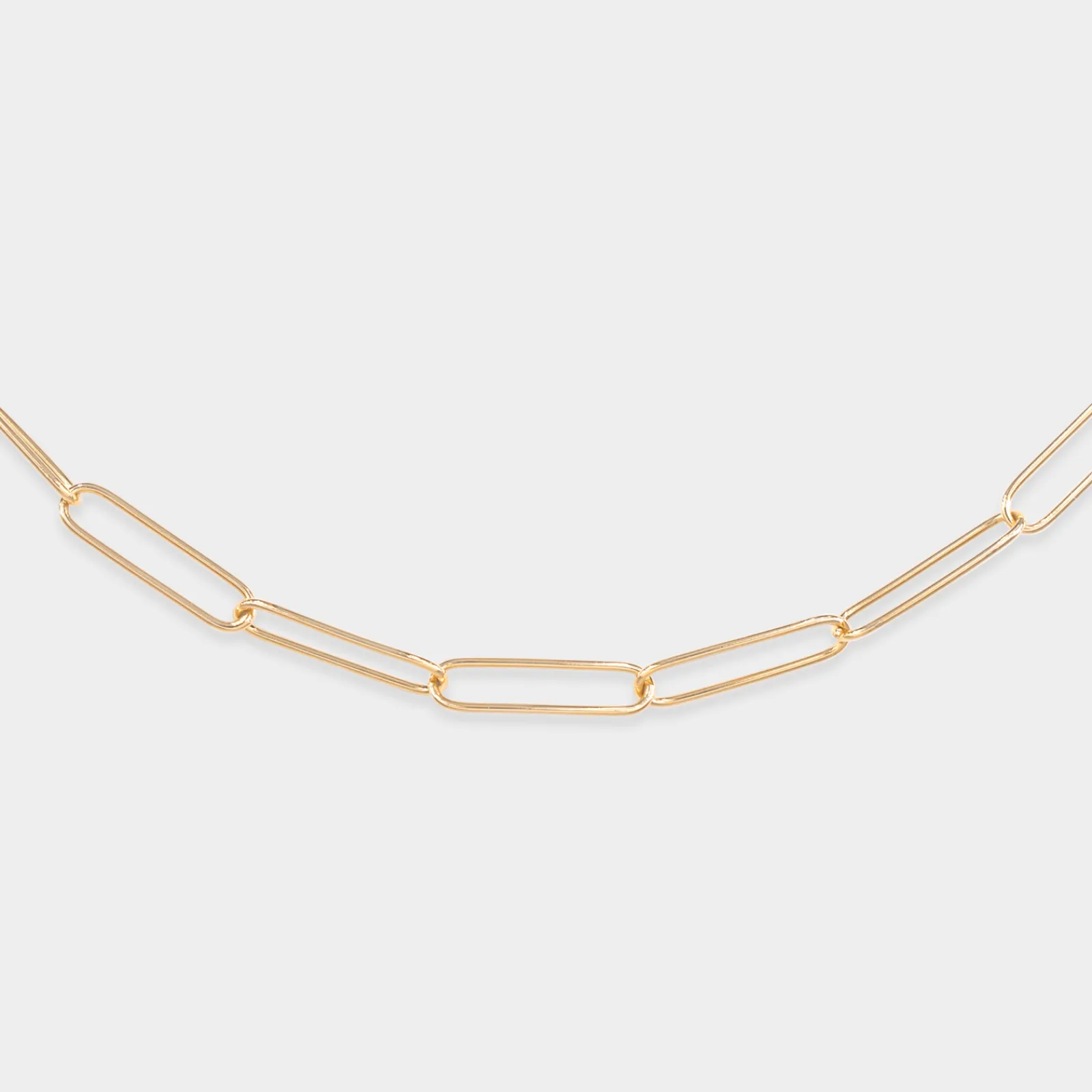 Outlet HappyBulle Collier personnalisé grandes mailles médaille gravée plaqué or 15 mm Plaqué or 18k