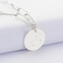 Hot HappyBulle Collier personnalisé grandes mailles médaille gravée argent 19 mm Argent rhodié 925