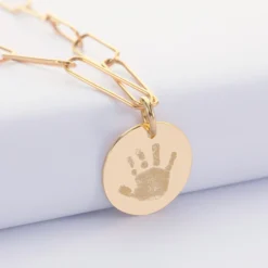 Hot HappyBulle Collier personnalisé grandes mailles médaille gravée plaqué or 19 mm Plaqué or 18k