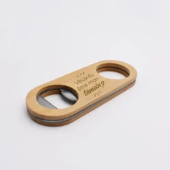 HappyBulle Décapsuleur Marié personnalisé bois gravé 10x4 cm