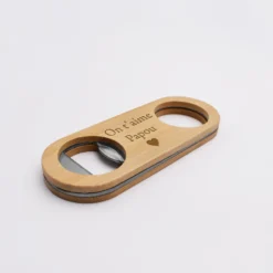 New HappyBulle Décapsuleur personnalisé bois gravé 10x4 cm - Nos petits imparfaits