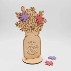 Outlet HappyBulle Décoration bouquet de fleurs personnalisé bois gravé 16x9 cm - Edition spéciale 