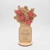 Best HappyBulle Décoration bouquet de fleurs personnalisé bois gravé 16x9 cm - Edition spéciale "Mamie chérie"