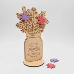 Best HappyBulle Décoration bouquet de fleurs personnalisé bois gravé 16x9 cm - Edition spéciale 