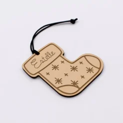 New HappyBulle Décoration de Noël personnalisée bois gravé 