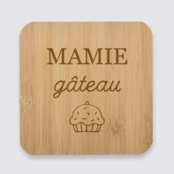 Sale HappyBulle Dessous de plat personnalisé gravé bambou 145x145 mm