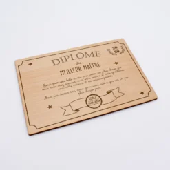 Outlet HappyBulle Diplôme du meilleur maître personnalisé bois gravé 15x10 cm avec support Homme