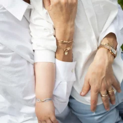 New HappyBulle Duo de bracelets femme enfant "Le lien" plaqué or - x Lilylovesfashion Plaqué or 18k
