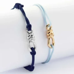 Clearance HappyBulle Duo de bracelets homme argent femme plaqué or "Le lien" - x Lilylovesfashion