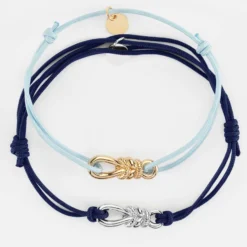 Clearance HappyBulle Duo de bracelets homme argent femme plaqué or "Le lien" - x Lilylovesfashion