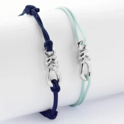 Sale HappyBulle Duo de bracelets homme femme "Le lien" argent - x Lilylovesfashion Argent rhodié 925