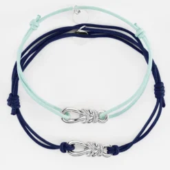 Sale HappyBulle Duo de bracelets homme femme "Le lien" argent - x Lilylovesfashion Argent rhodié 925