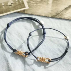 Best HappyBulle Duo de bracelets homme femme "Le lien" plaqué or - x Lilylovesfashion Plaqué or 18k
