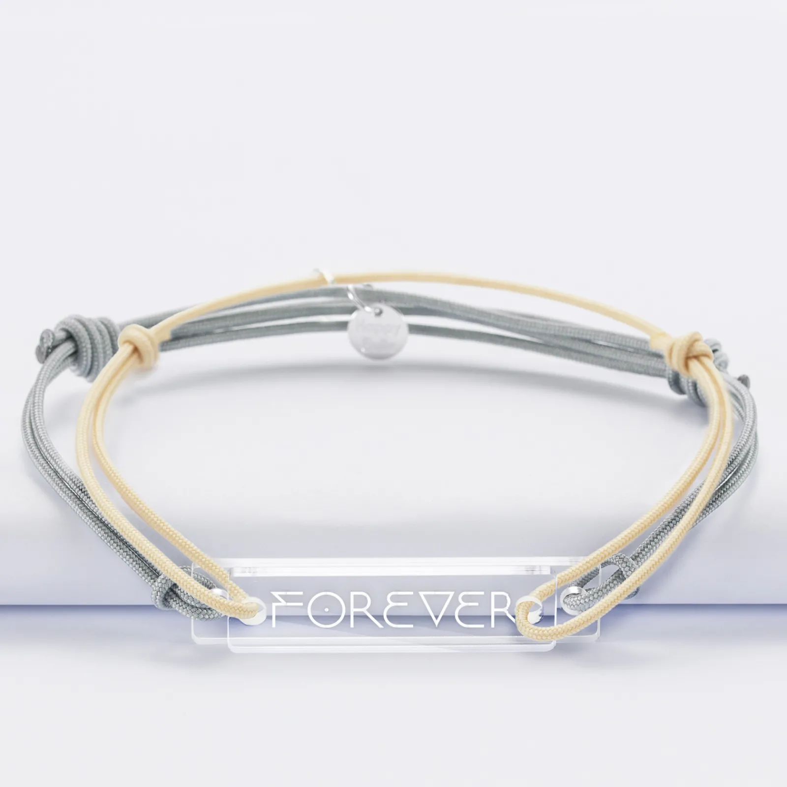 HappyBulle Duo de bracelets inséparables médailles gravées acrylique - Edition spéciale "Forever"