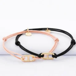 Sale HappyBulle Duo de bracelets maille marine plaqué or 15,4x9 mm Plaqué or 18k