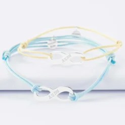 Hot HappyBulle Duo de bracelets médailles gravées argent infini 25x10mm