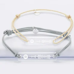 Hot HappyBulle Duo de bracelets médailles gravées acrylique Spotify