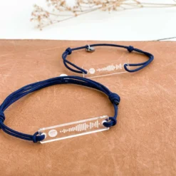 Hot HappyBulle Duo de bracelets médailles gravées acrylique Spotify