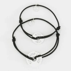 Sale HappyBulle Duo de bracelets médailles gravées argent cible 20mm et cible 16mm