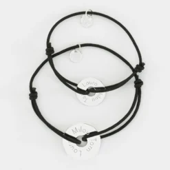Sale HappyBulle Duo de bracelets médailles gravées argent cible 20mm et cible 16mm