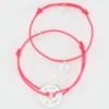 New HappyBulle Duo de bracelets médailles gravées argent cible coeur 21 mm et coeur 10mm