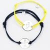 Online HappyBulle Duo de bracelets personnalisés médailles gravées argent 2 trous 20 mm