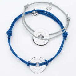 Hot HappyBulle Duo de bracelets personnalisés médailles gravées argent cible 20 mm