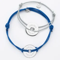 Hot HappyBulle Duo de bracelets personnalisés médailles gravées argent cible 20 mm