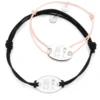 HappyBulle Duo de bracelets personnalisés médailles gravée argent ovale 2 trous 25x16 mm