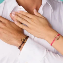 Discount HappyBulle Duo de bracelets personnalisés médailles gravées cible 21 mm Bois