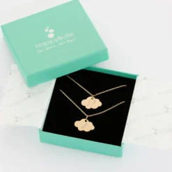 Online HappyBulle Duo de pendentifs personnalisés médailles gravées nuage plaqué or 20x14 mm Plaqué or 18k