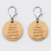Hot HappyBulle Duo de porte-clés gravés bois médailles rondes 50 mm Papy et Mamie
