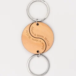Outlet HappyBulle Duo de porte-clés personnalisés médailles gravées bois Yin & Yang