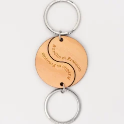 Outlet HappyBulle Duo de porte-clés personnalisés médailles gravées bois Yin & Yang