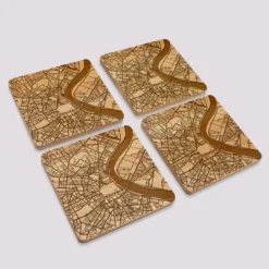 HappyBulle Lot de 4 sous-verres 