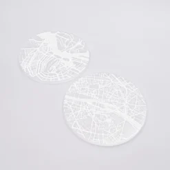 Outlet HappyBulle Lot de 2 sous-verres personnalisés gravés acrylique ronds 9 cm 