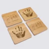 Sale HappyBulle Lot de 4 sous-verres personnalisés gravés bambou 10x10 cm