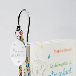 Online HappyBulle Marque page acier personnalisé médaille gravée ovale 33x25 et Liberty