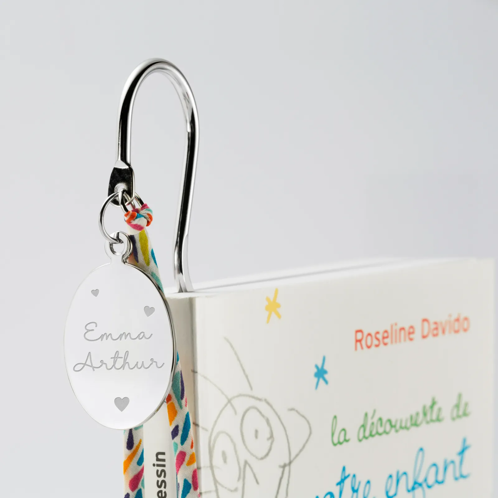 Online HappyBulle Marque page acier personnalisé médaille gravée ovale 33x25 et Liberty